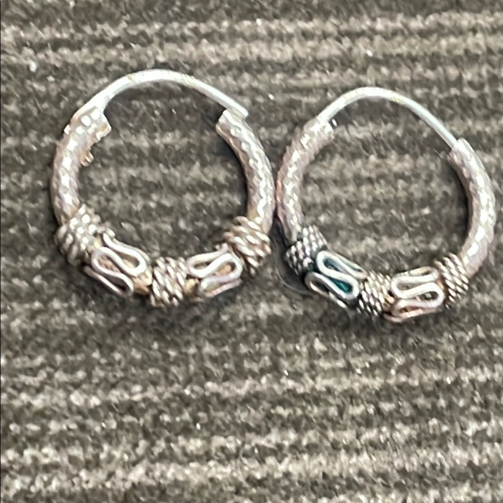 .925 Sterling HOOP EARRINGS real solid Silver Fine Jewelry